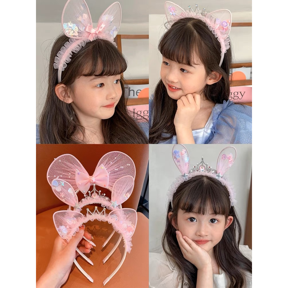 Bando Cute Karakter Bunny &amp; Kucing Anak Perempuan Impor Premium