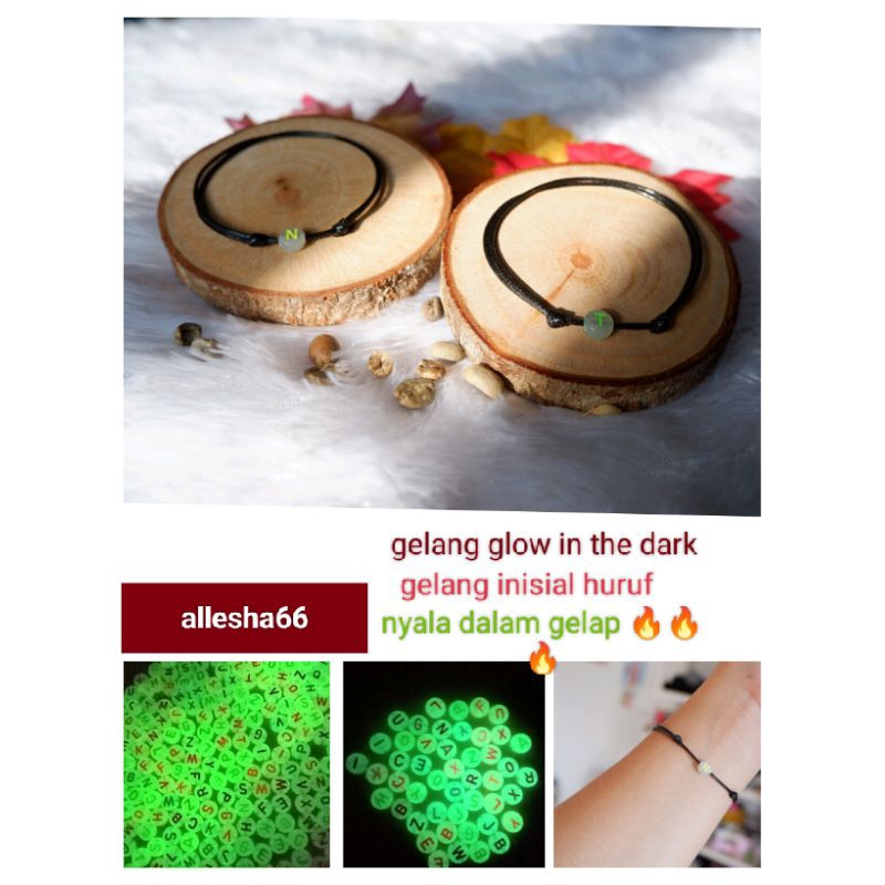 GELANG INISIAL GLOW IN THE DARK GELANG INISIAL MENYALA DALAM GELAP BELI 10 GRATIS 1