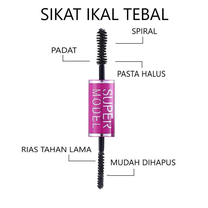 LAMEILA Maskara 2 in 1 Double Side Slender Mascara Lentik Rapi Natural Roots