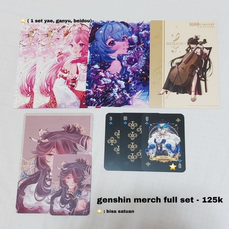 merch postcard & poker genshin impact