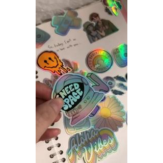 

Sticker Tumblr vinyl hologram kraft transparant Custom High Quality || Sticker HP || Aesthetic | leptop || Binder