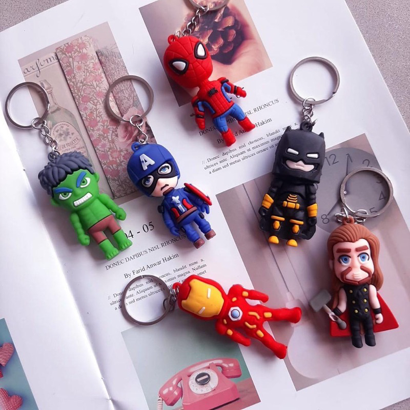 GANTUNGAN KUNCI KARTUN MARVEL GANTUNGAN KUNCI AVENGERS GANTUNGAN KUNCI SUPERHERO LUCU UNIK