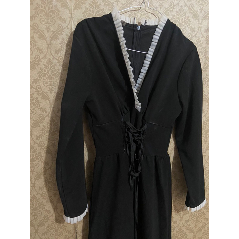 Preloved Midi Dress Vintage Warna Hitam Artemist Cosplay