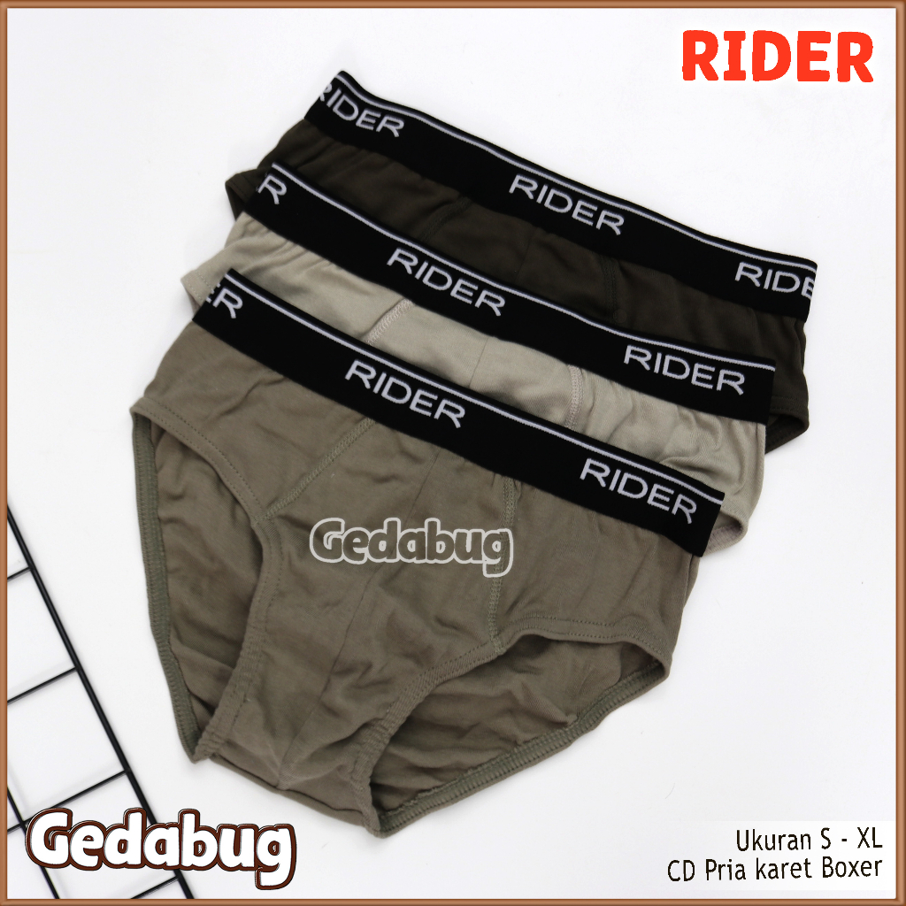 3 Pcs - CD Pria Sport RIDER R 315 B | Celana dalam pria Aktivwear Super Soft | Gedabug