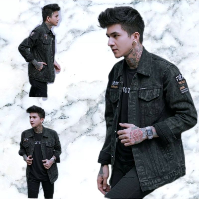 jaket denim jeans Levis pria laki-laki premium jins emblem bordir tebal original the bojiel-kreator