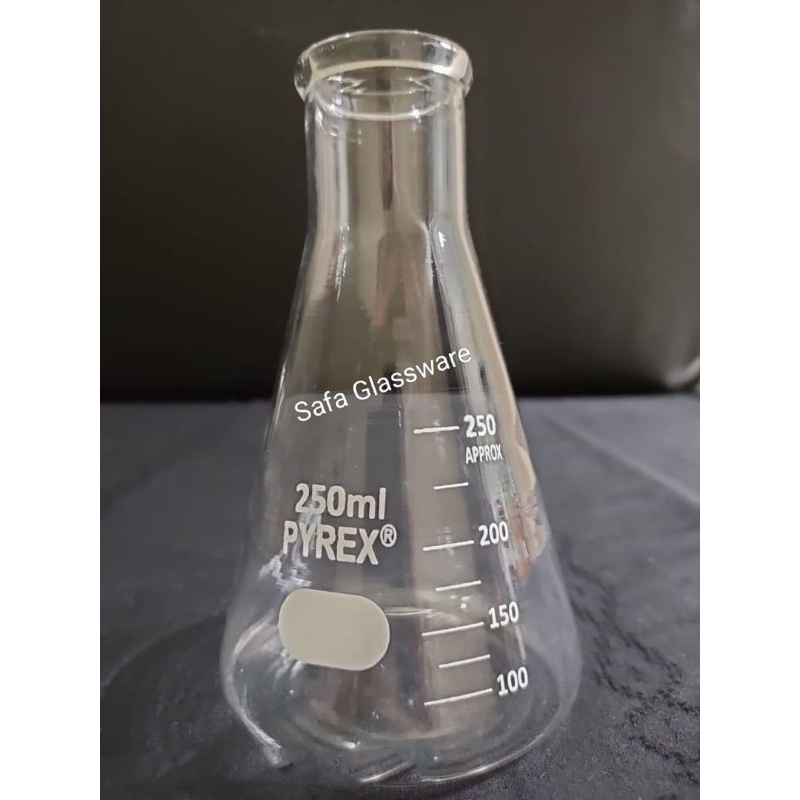 Erlenmeyer Flask 250ml / Labu Erlenmeyer 250ml Pyrex / Gelas Erlenmeyer