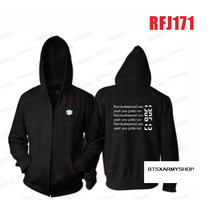 (RFJ171) JAKET HOODIE SWEATER BTS RUN BULLETPROOF