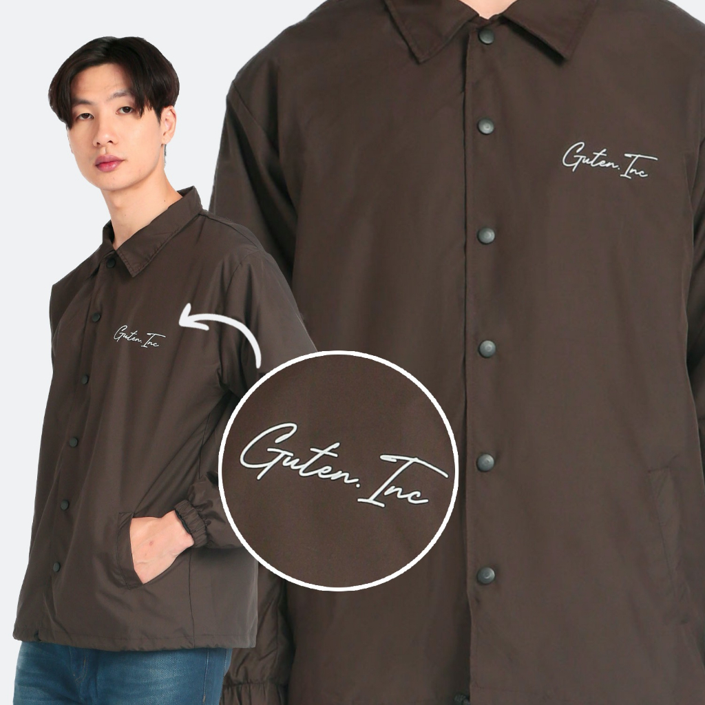 Guten Inc - Jacket Parasut Pria Letter Brown Coach Jacket Guten
