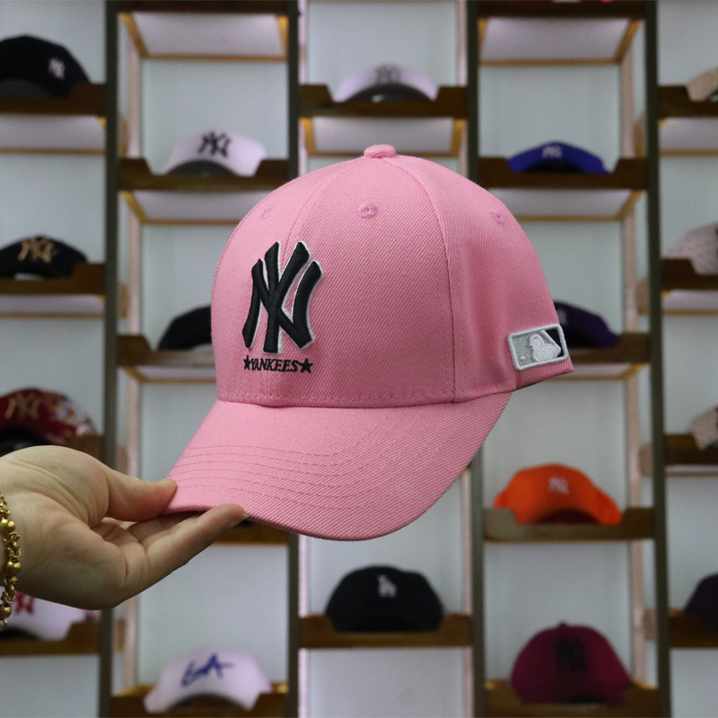 Topi MLB Korea NY Pink Black Baseball Cap Premium Import