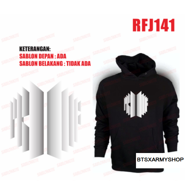 (RFJ141) HOODIE SWEATER JAKET BTS PROOF LOGO BESAR SABLON DEPAN