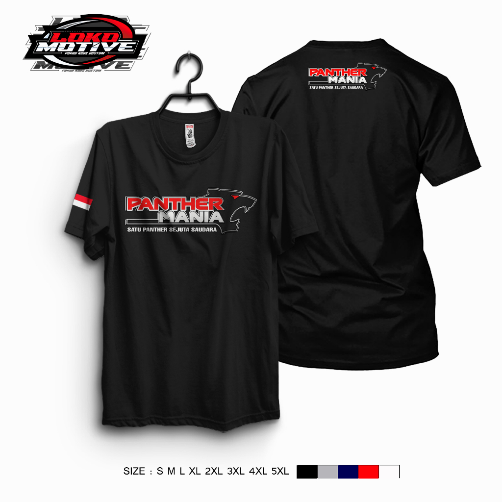 kaos premium PANTHER MANIA INDONESIA bahan COTTON COMBED 24S super adem tidak molor design kekinian 