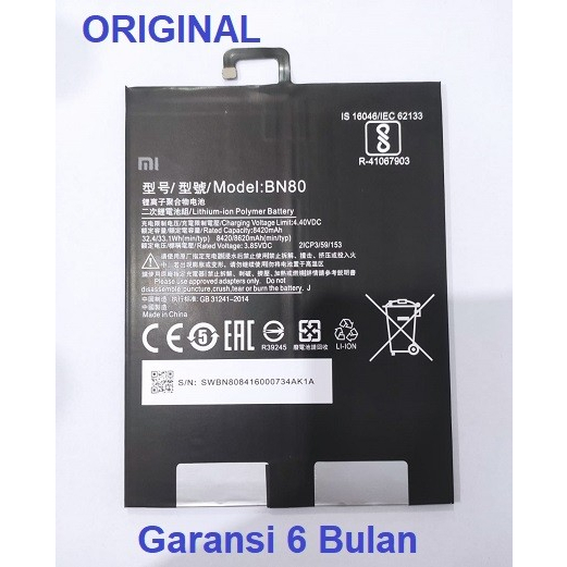 Battery Batre Mi Pad4 Plus Mi Pad 4+ BN80 Original