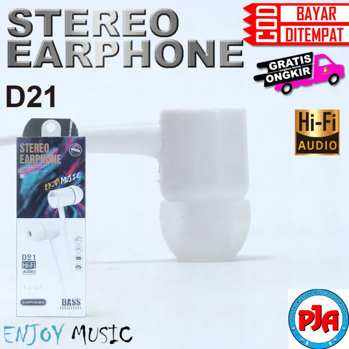 HEADSET EARPHONE HANDSFREE HF D21 SUPER BASS