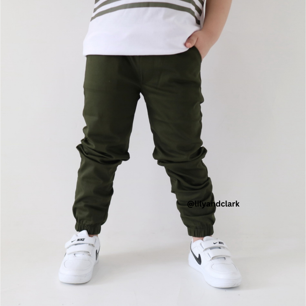 PROMO CELANA JOGGER ANAK LAKI LAKI TERBARU WARNA ARMY LILY AND CLARK JLC03