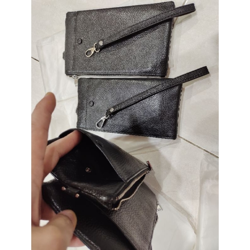 Dompet resleting panjang kulit asli Medium dan Big