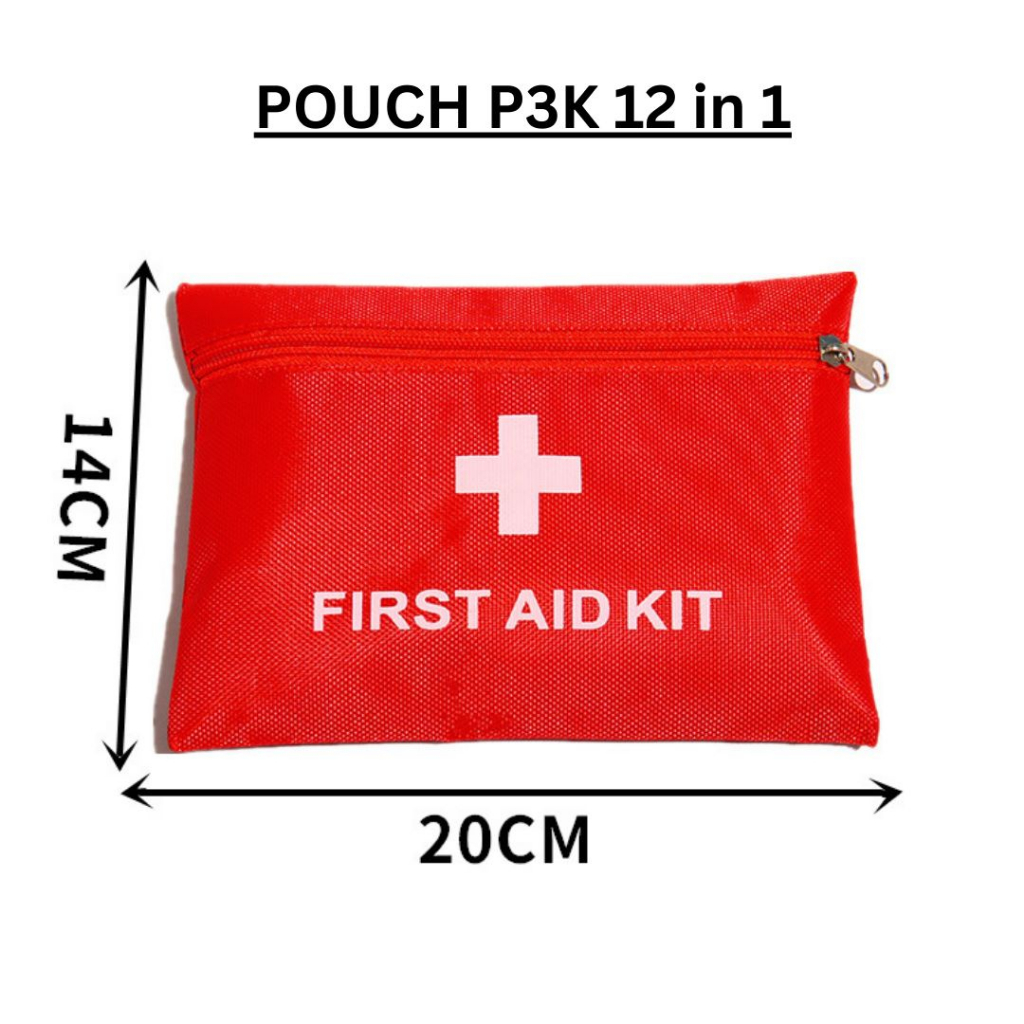 Pouch P3K + isi Pertolongan Pertama First Aid Kit P3K 12 in 1