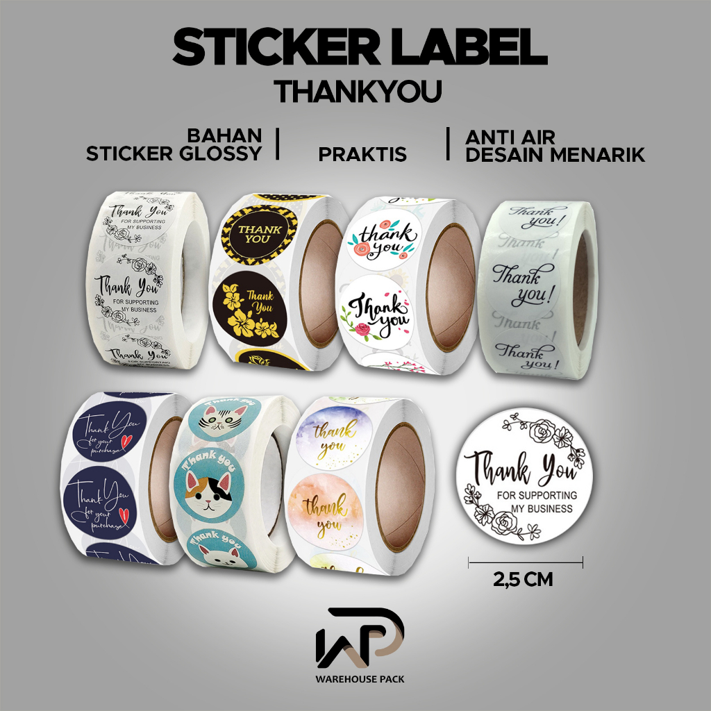 

1 roll (500 pcs) Stiker Label Tulisan Thank You For Your Order | Stiker Label Packing | Stiker Terima Kasih | Stiker Souvenir