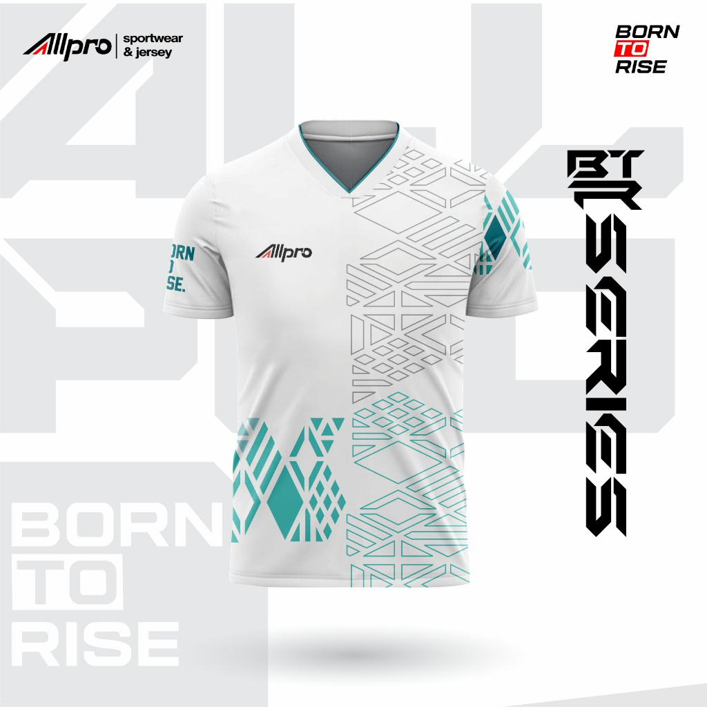 ALLPRO Kaos Sport Jersey PingPong Badminton Seri BTR 01 PUTIH
