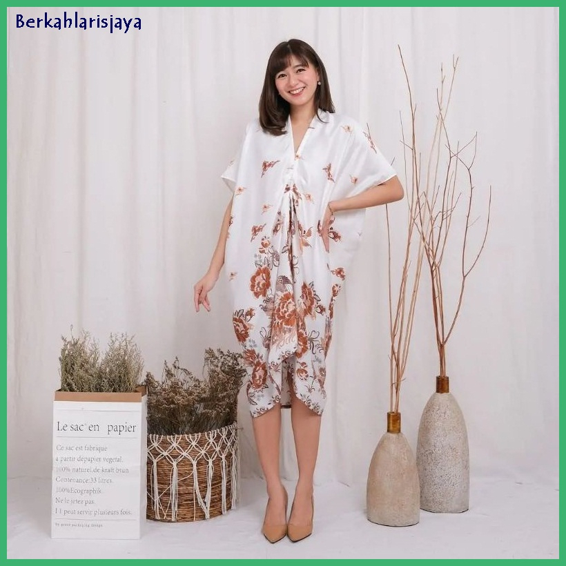 Kaftan Batik Asimetris Dress Pesta Model Kaftan Tunik Batik Modern Resmi Kantor Style Modern Size Ju