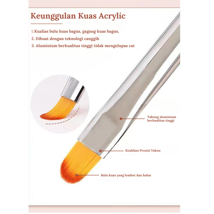 MSY Kuas ACRYLIC/KUAS Nail Art Bahan Akrilik/KUAS CANTIK UNTUK NAIL ART