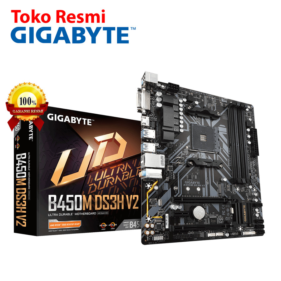 Mainboard Gigabyte B450M-DS3H AMD AM4 - Gigabyte B450M DS3H - Mainboard AMD A4