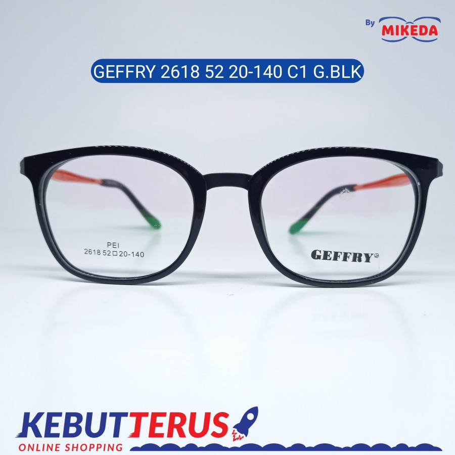 Mikeda-FRAME KACAMATA GEFFRY 2618 C1 G.BLK + LENSA(MINUS/CYLINDER)