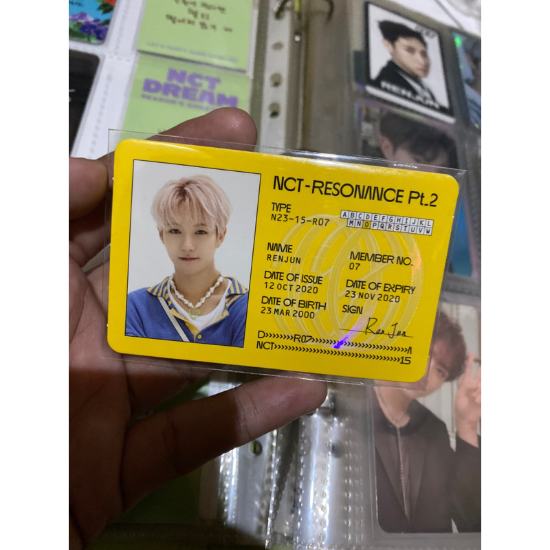 renjun id card photocard resonance departure