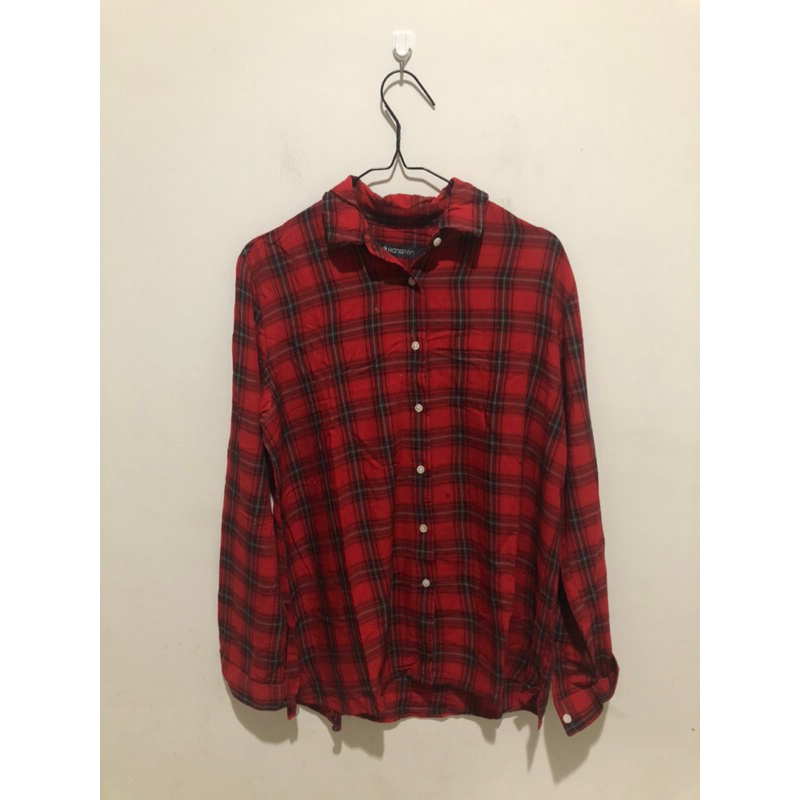 Preloved - Kemeja Kotak-Kotak Merah