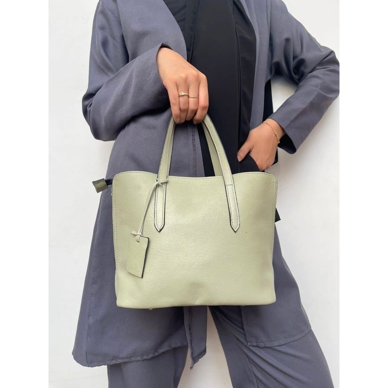 Tas kulit size M polos tas kulit garut tas wanita