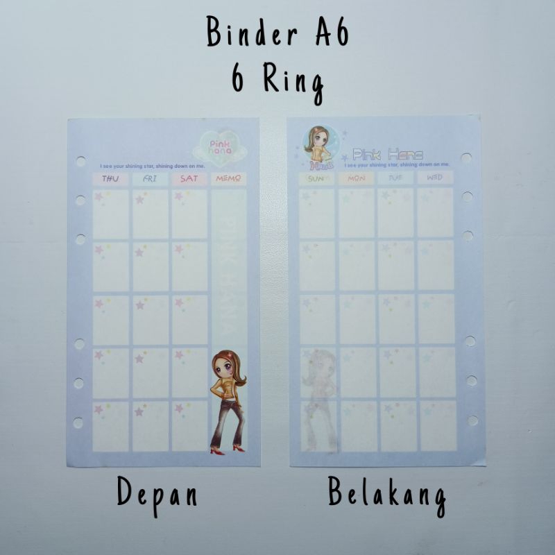 PRELOVED - Isi Binder A6 Refill Binder A6 Binder Pink Hana Kertas Binder Langka Orji File