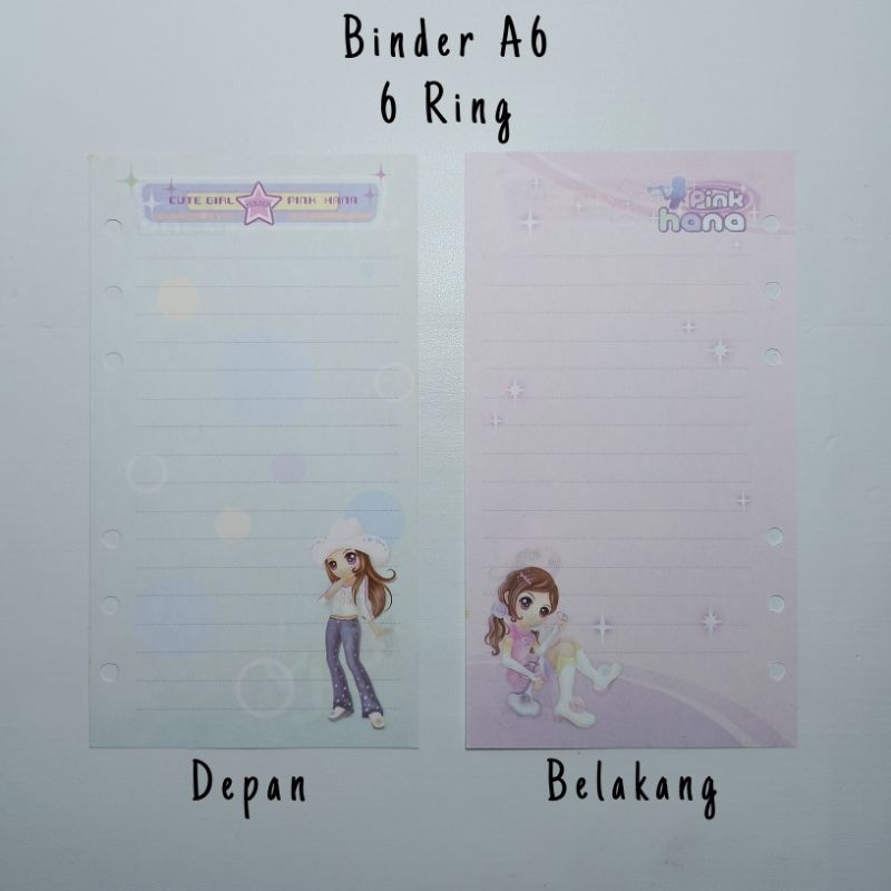 PRELOVED - Isi Binder A6 Refill Binder A6 Binder Pink Hana Kertas Binder Langka Orji File