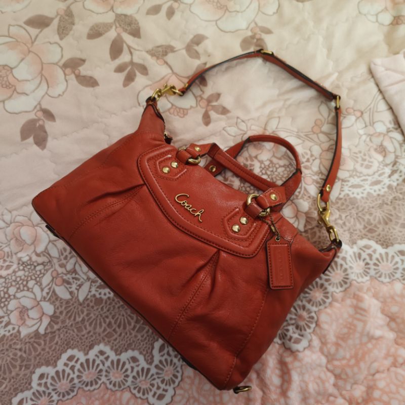 Tas Coach orange gelap seken