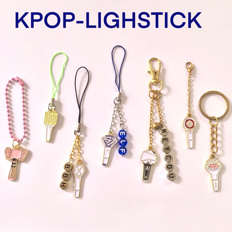 Gantungan Kunci HP Enamel Lighstick Kpop Super Junior Exo NCT BTS Blackpink Seventeen Stray Kids Bis
