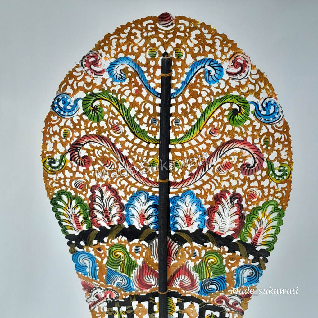 Kerajinan wayang kulit kayon ukir bali Hiasan dekorasi Handmade
