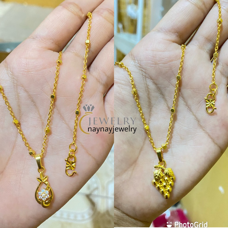 Kalung medan bulat lapis emas 24k