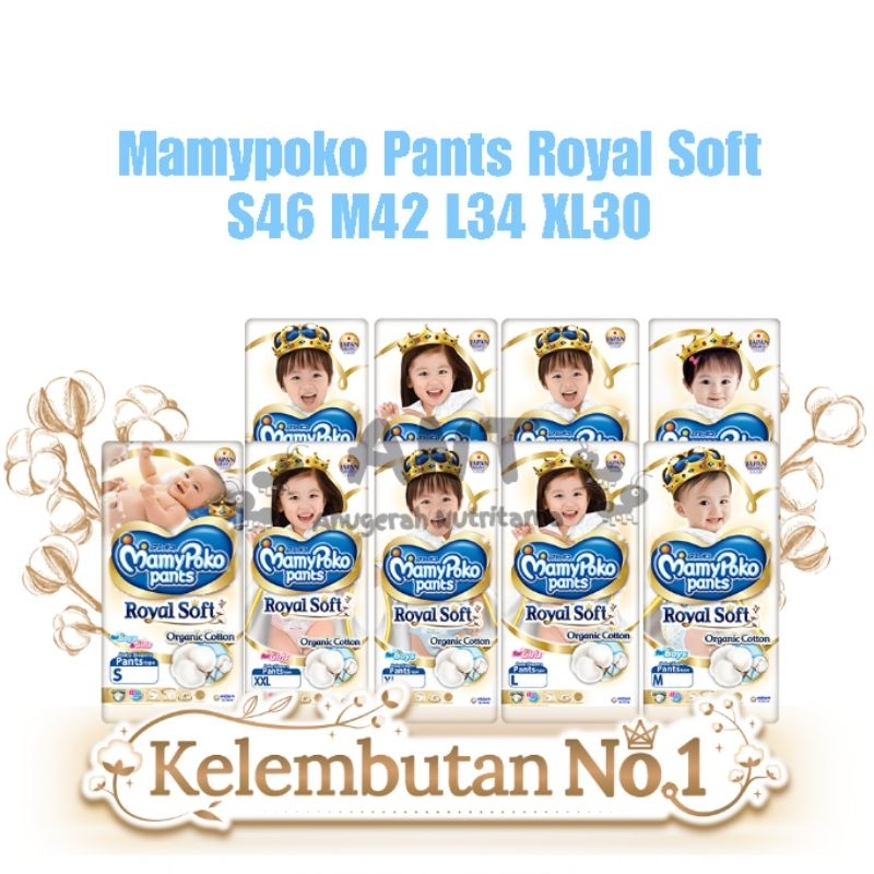 Mamypoko Pants Royal Soft S46 M42 L34 XL30 Boy / Girl