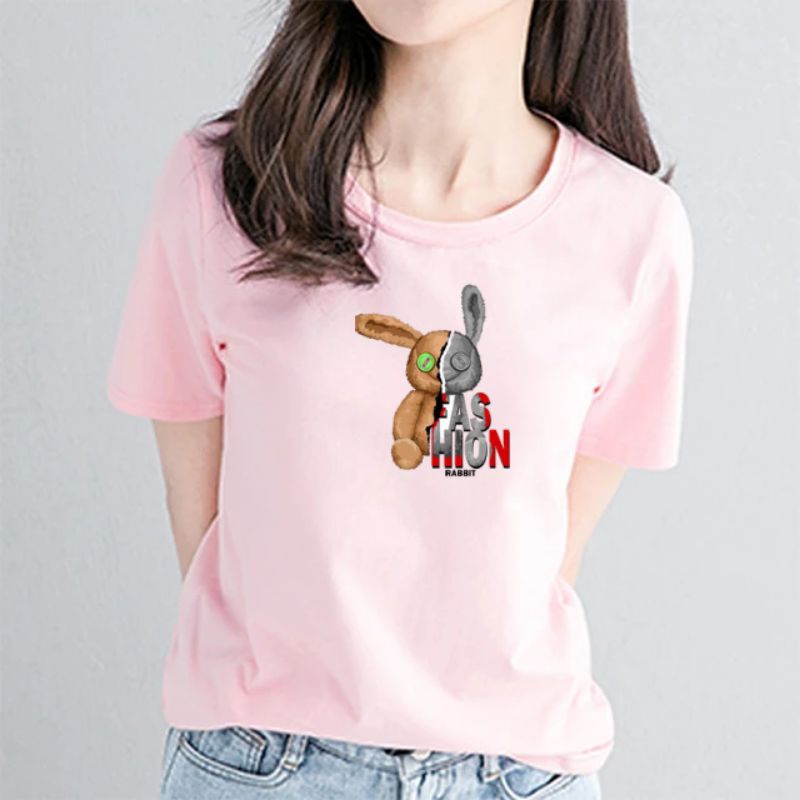 Kaos Atasan Wanita Gambar Fahsion Rabbit (LD 43-49 , P 58-64)