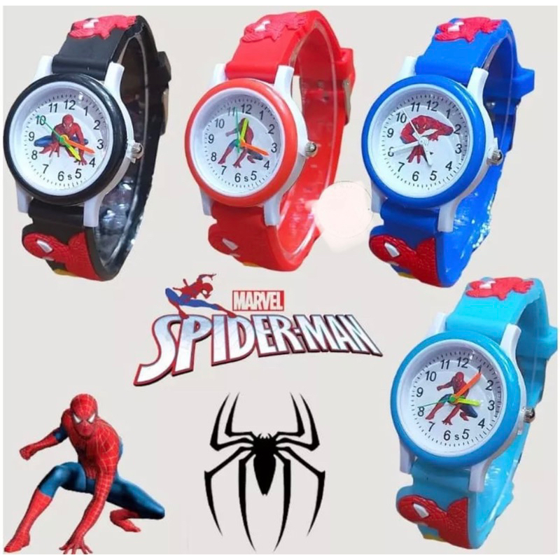 (Grosir)Jam Tangan Anak&quot; Timbul Spiderman Strap Rubber(Terima Cod)