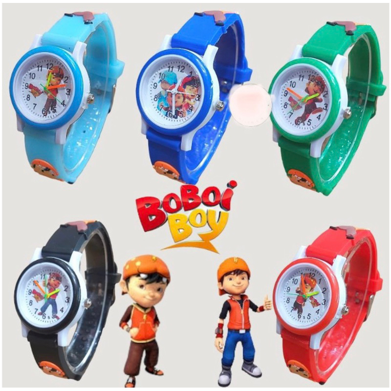 (Grosir)Jam Tangan Anak&quot; Pria Timbul Boiboiboy Jarum Strap Karet/Rubber(Terima Cod)