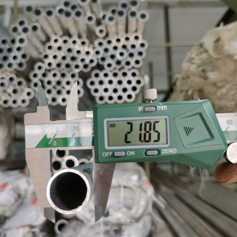 pipa aluminium OD 22mm x id 19mm tebal 1,5mm tabung dural panjang per CM
