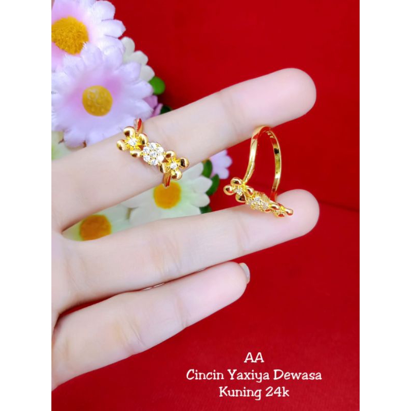 cincin anggur 3 lapis emas 24k