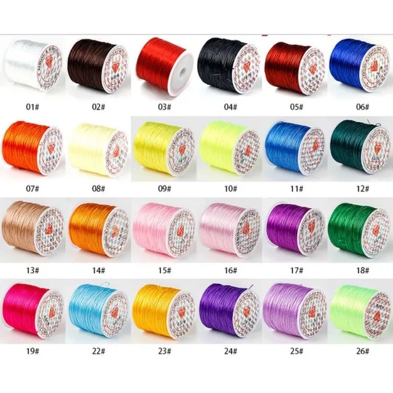 tali benang serat elastis karet senar gepeng crystal string strong &amp; stretchy