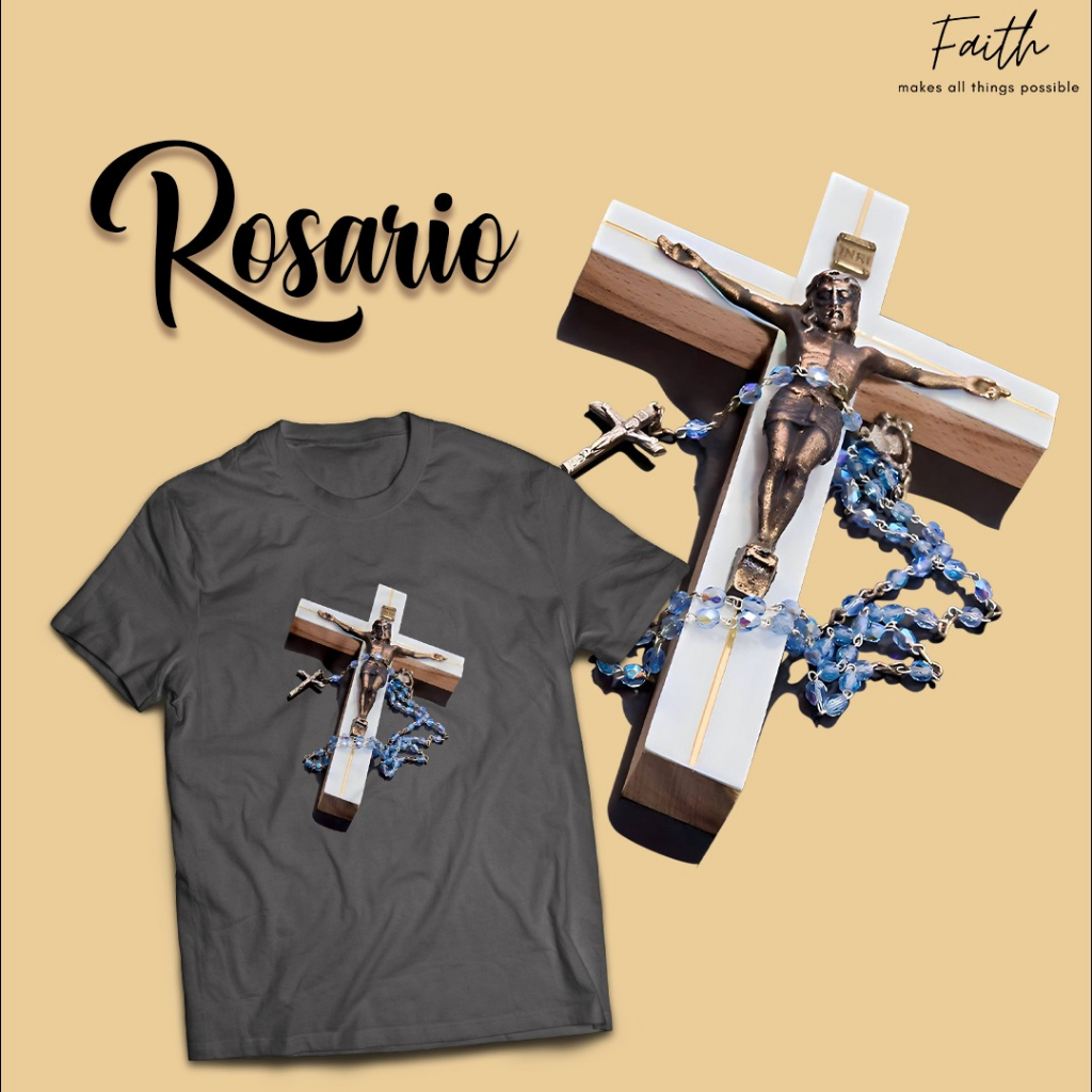 Kaos Rohani/ Katolik Kristen Rosario keren unik