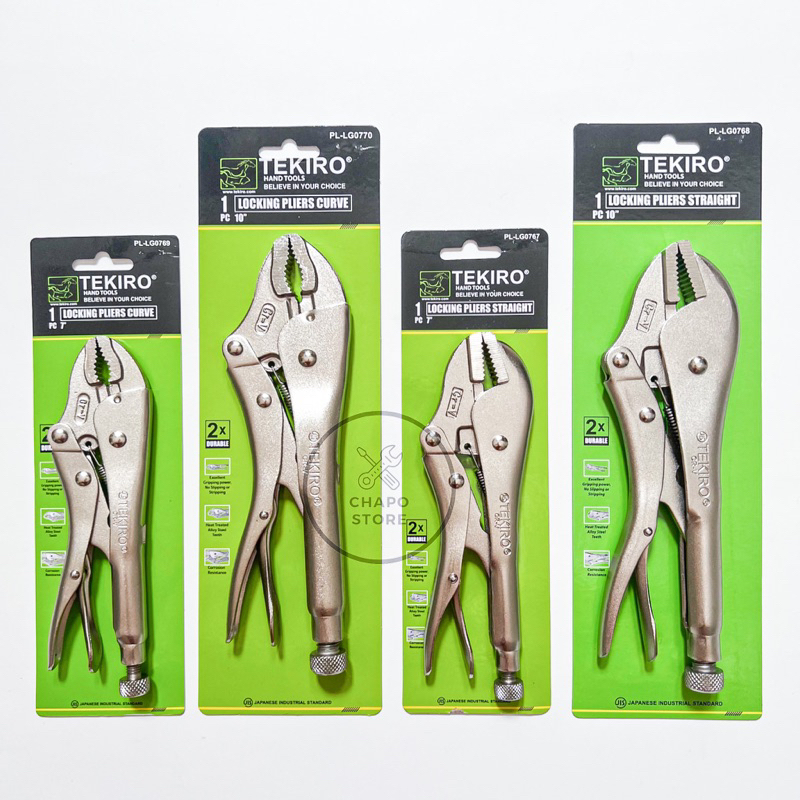 Tekiro tang buaya lurus bengkok 7 10&quot; inch tang jepit locking pliers straight curve