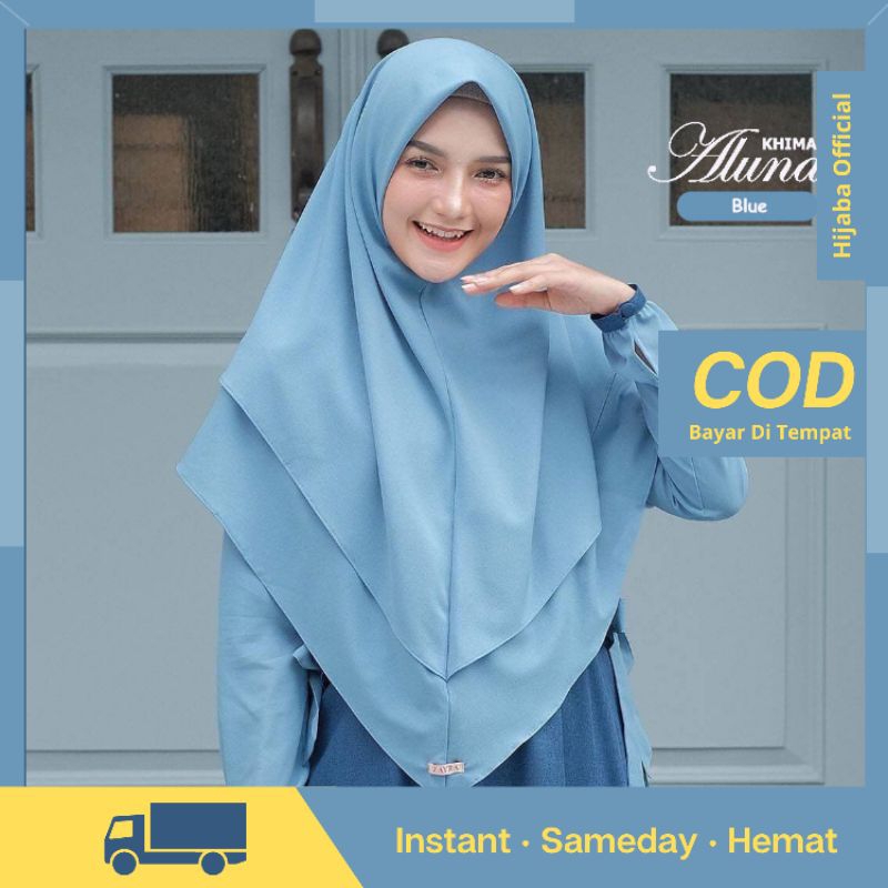 Khimar syari Zayra aluna hijab dua layer jilbab syari jumbo