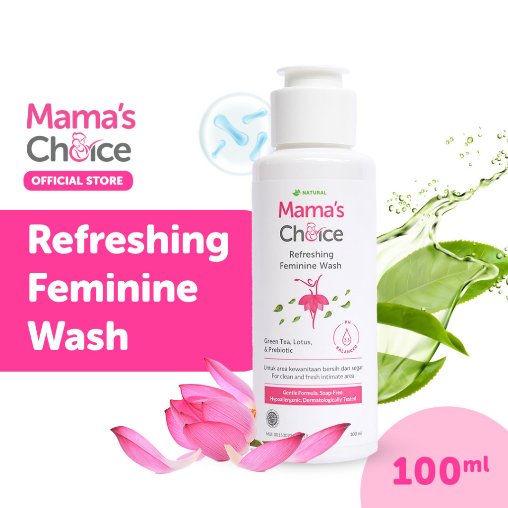 Mama's Choice Refreshing Feminine Wash 100ml / Mamas Choice Pembersih Kewanitaan / Mama Choice Feminine Hygiene Intimate Wash bebas sabun aman untuk ibu hamil dan Menyusui