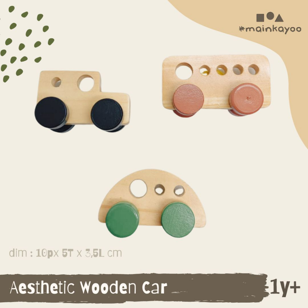 Aesthetic Earth Tone Montessori Toys - mainan edukasi montessori earthy series - mobil-mobilan - balok susun