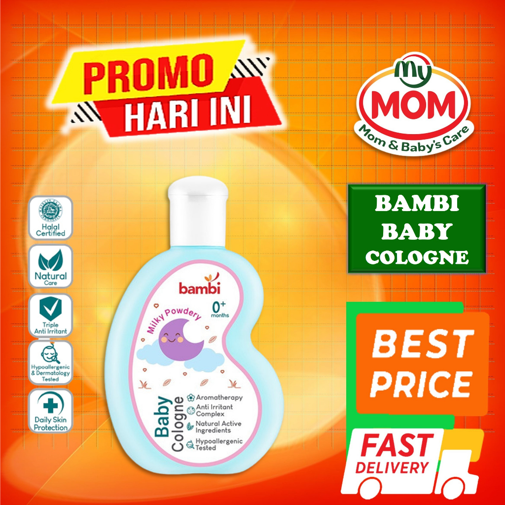 [BPOM] Bambi Baby Cologne Sweet Floral Morning Breezy Milky Powdery 100ml / Aromhatherapy / Parfume Bayi Kulit Normal  Sensitif / MYMOM