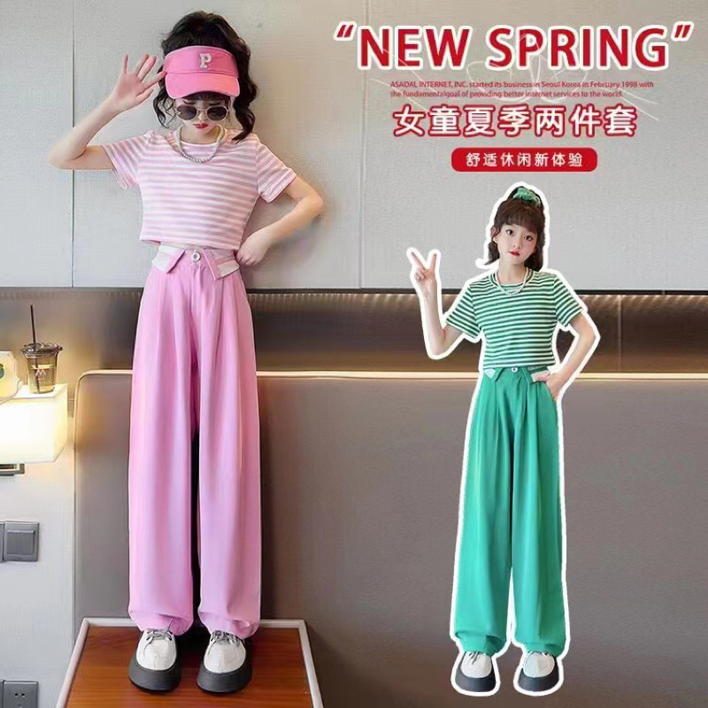S01-26 Setelan Anak Import perempuan 5-12thn/ setelan anak korea/ setelan celana/ baju anak tanggung