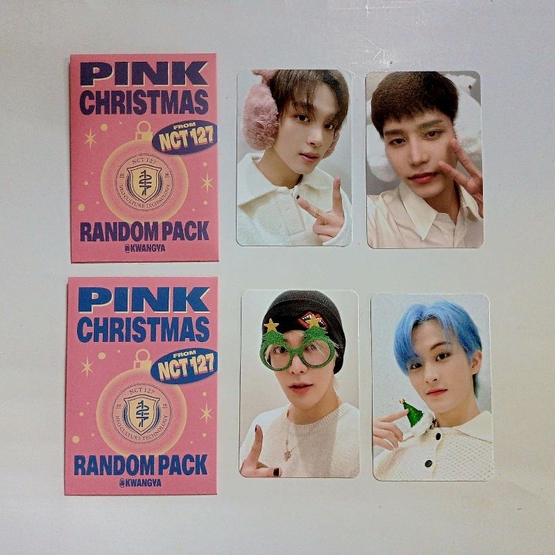 NCT 127 Pink Christmas Photocard Haechan Mark Yuta Taeil